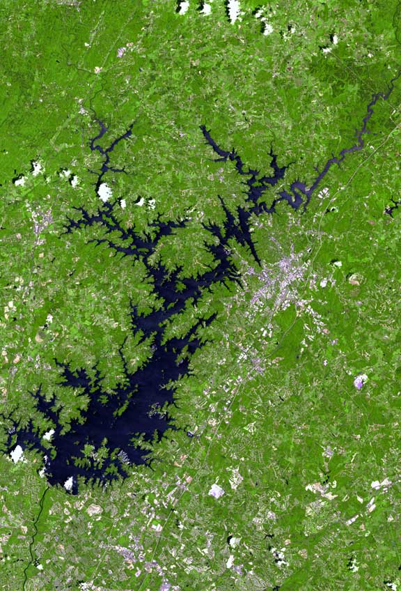 Mappa satellitare del lago Lanier