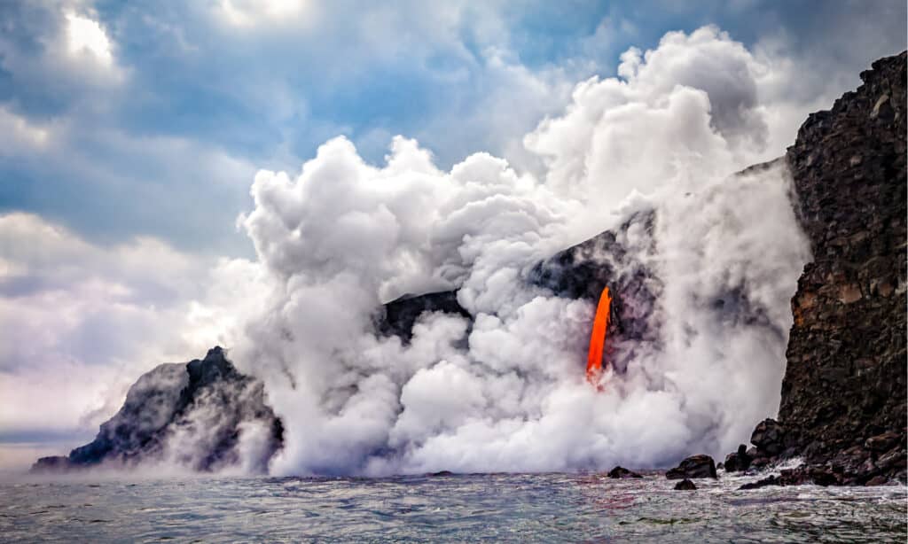 Parco nazionale del vulcano delle Hawaii - Entrata mimetica nell'oceano