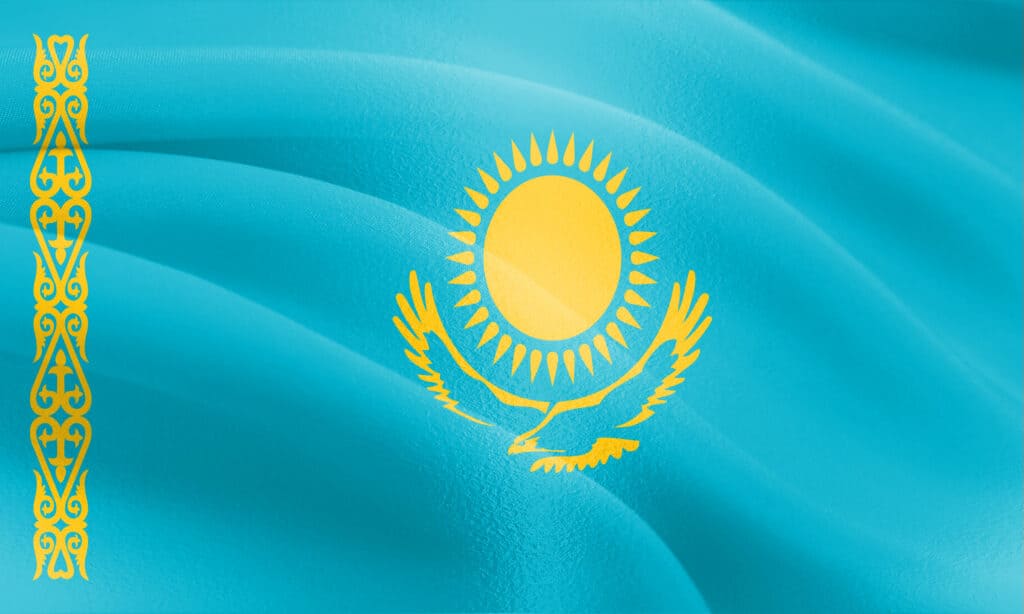 Bandiera testurizzata del Kazakistan ideale per fondali