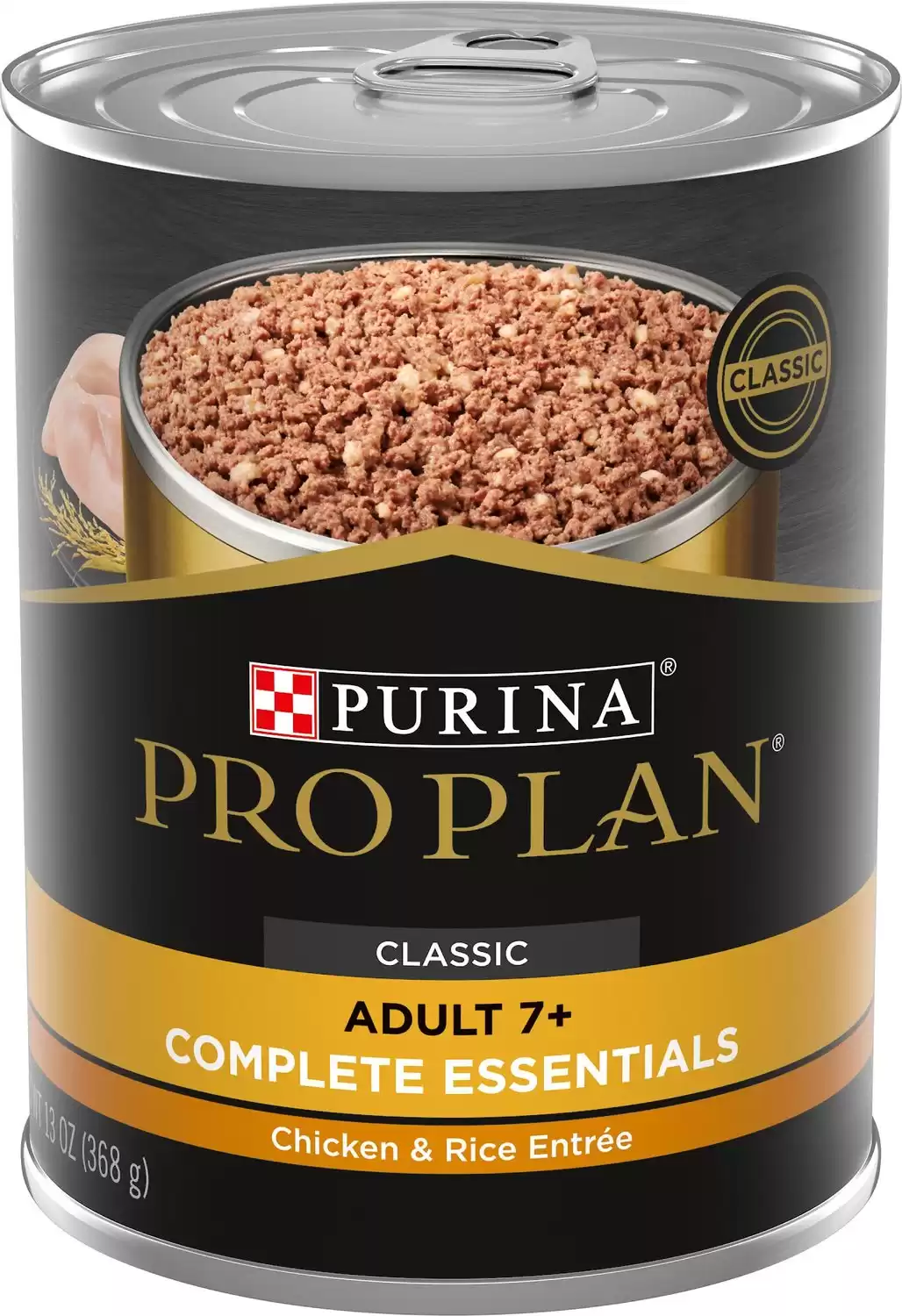 Purina Pro Plan Adult 7+ Complete Essentials Cibo umido per cani con pollo e riso, lattina da 13 once, confezione da 12