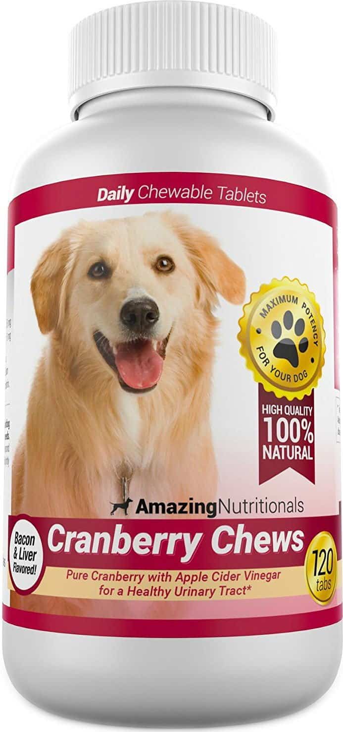 Amazing Nutritionals Cranberry mastica supplemento giornaliero per cani, 120 conteggi