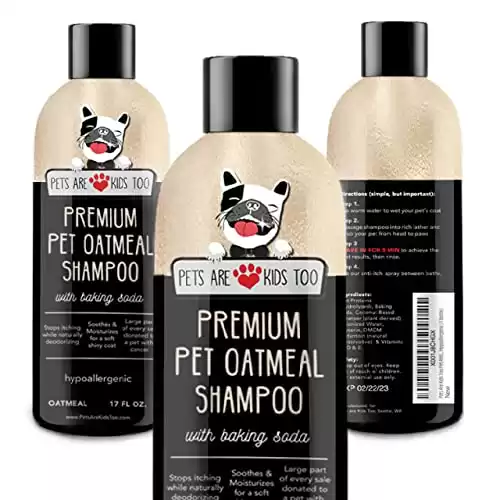 Shampoo e balsamo anti-prurito alla farina d'avena per animali domestici in uno