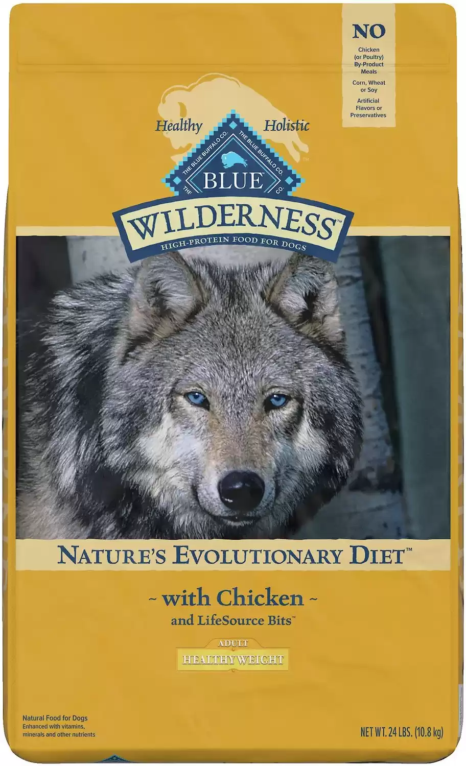 Blue Buffalo Wilderness Healthy Weight Chicken Recipe Cibo per cani secco senza cereali