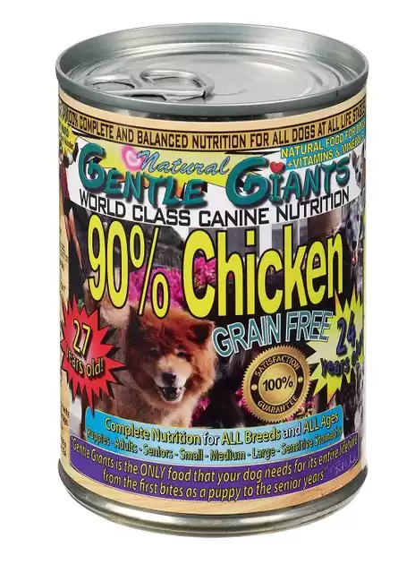 GENTLE GIANTS Alimento per cani umido senza cereali al 90% di pollo