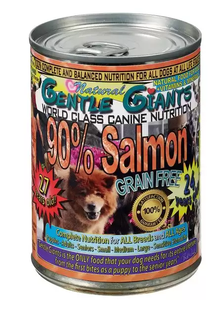 GENTLE GIANTS Cibo umido per cani senza cereali al 90% di salmone