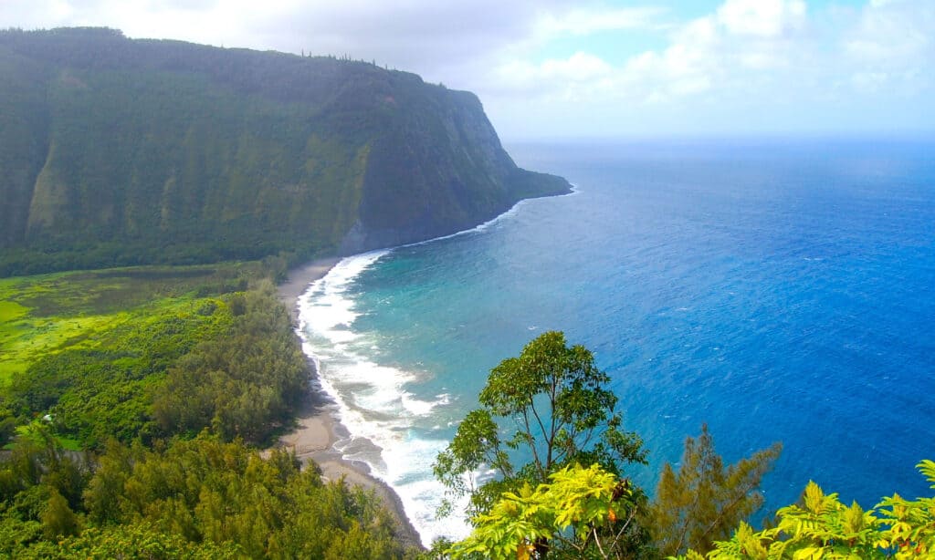 Vista panoramica della valle di Waipio Big Island Hawaii