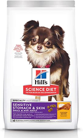 Hill's Science Diet Cibo secco per cani, adulti, razze piccole e mini, stomaco e pelle sensibili, ricetta di pollo