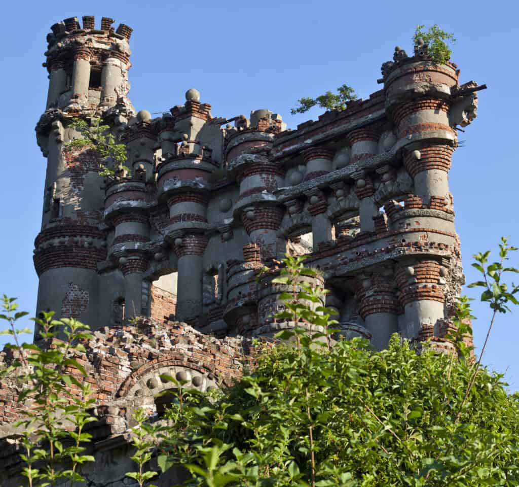 Le rovine del castello di Bannerman sull'isola di Pollepel nel fiume Hudson