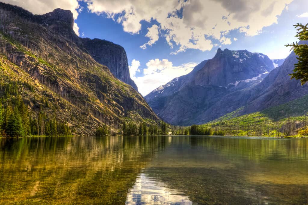 Lago, Montana, Composizione orizzontale, Montagna, Catena di montagne