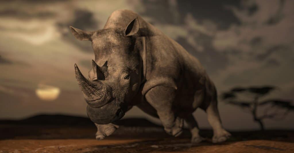 Rhino bianco in corsa - Rhino bianco in carica