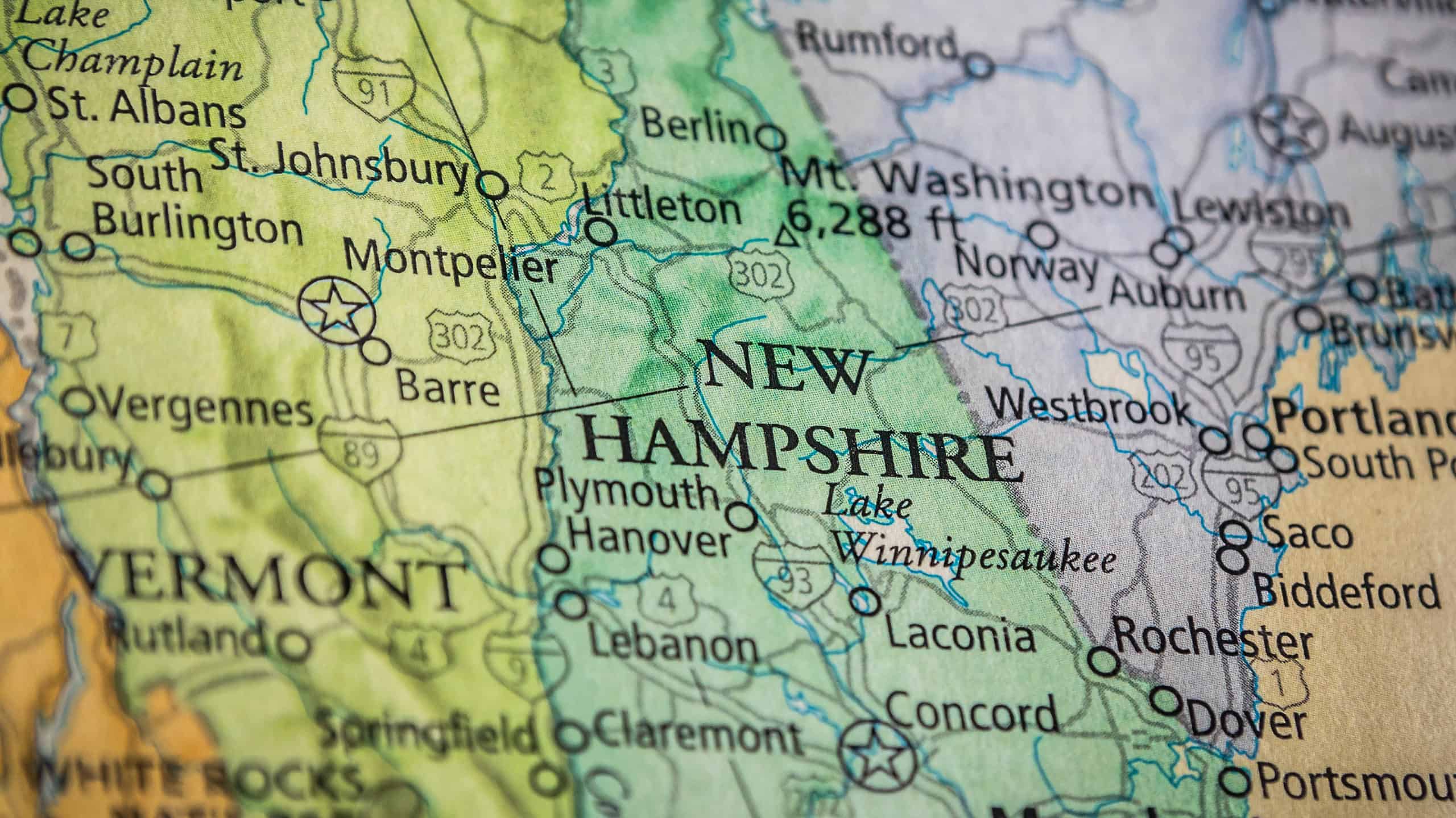 Mappa del New Hampshire