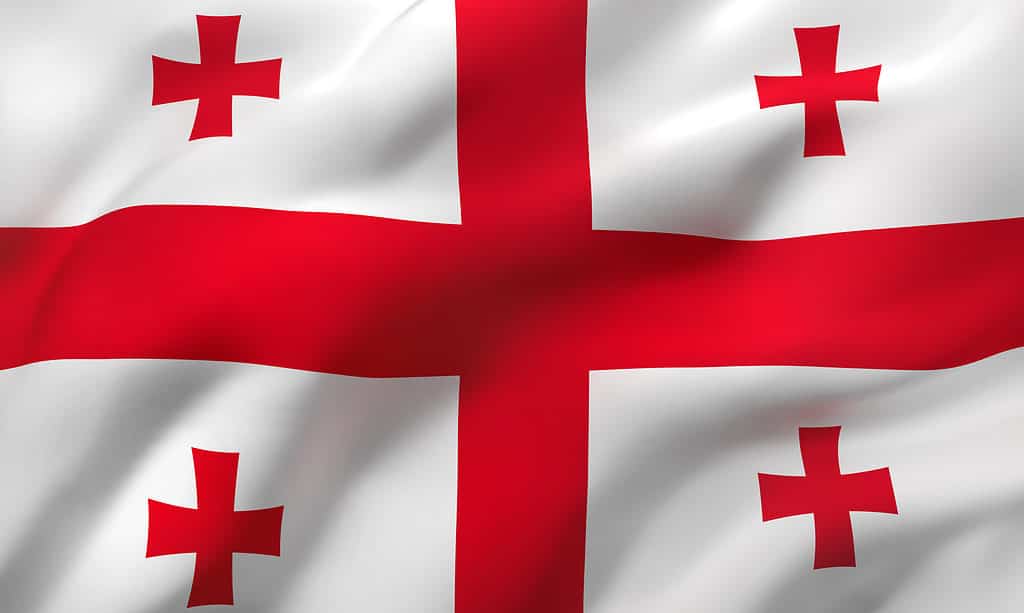 Bandiera della Georgia al vento