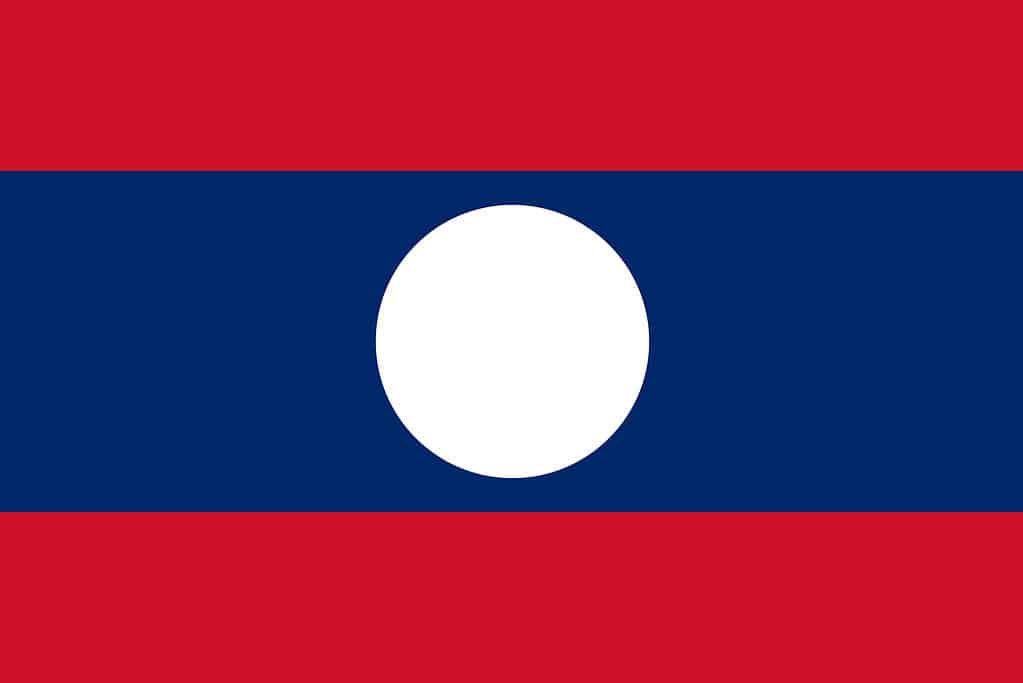 Bandiera vettoriale del Laos.  Simbolo nazionale del Laos