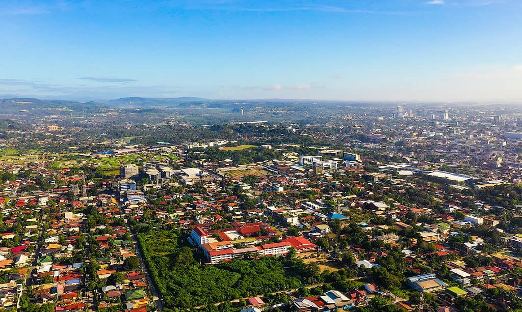 Davao City, Filippine, sopra, veduta aerea, architettura