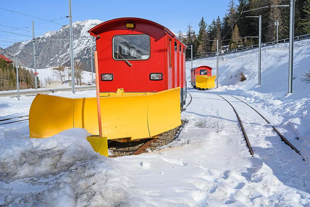 Spazzaneve per ferrovia, Hospental, Uri, Schweiz