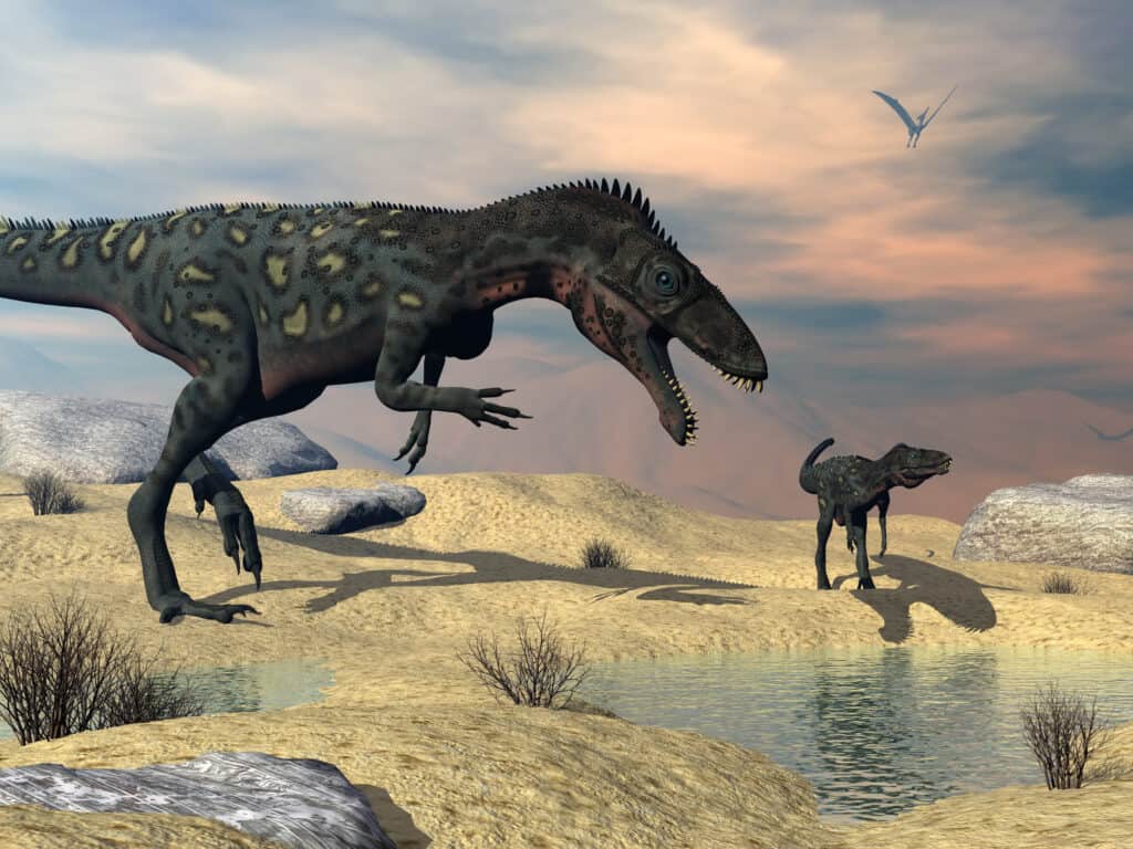 Rendering 3D di due Masiakasauruses