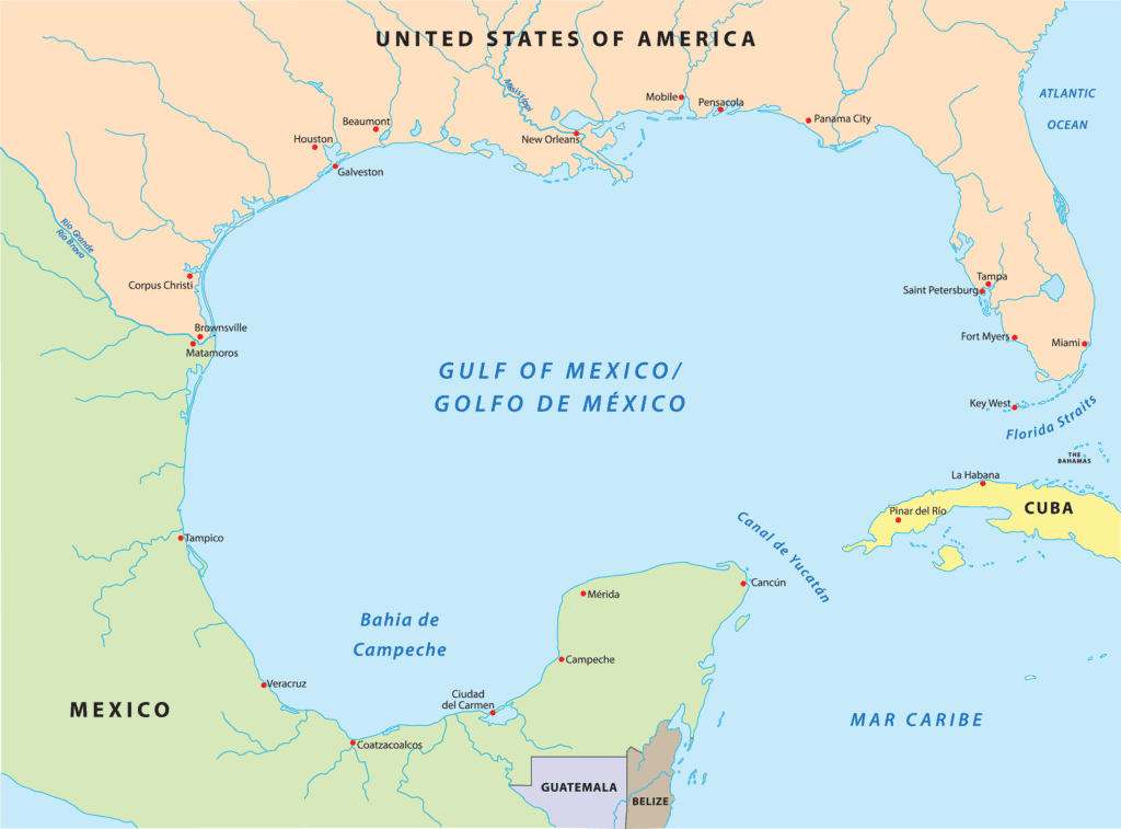 Mappa del Golfo del Messico