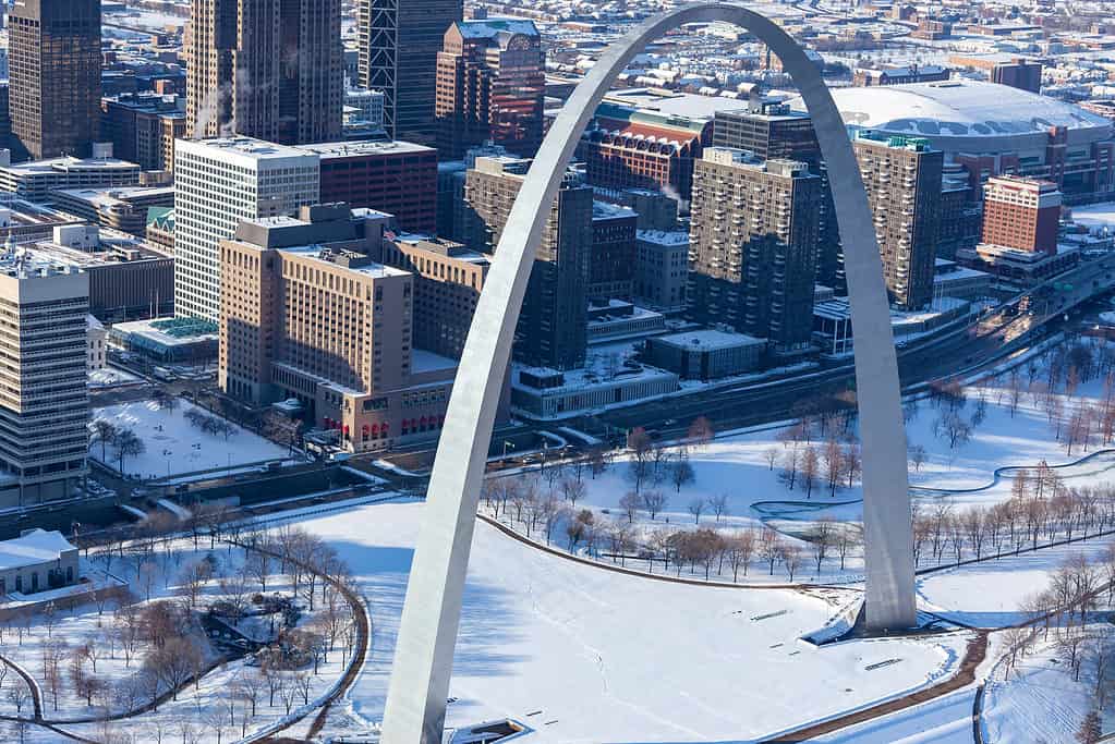St. Louis, Missouri con neve invernale