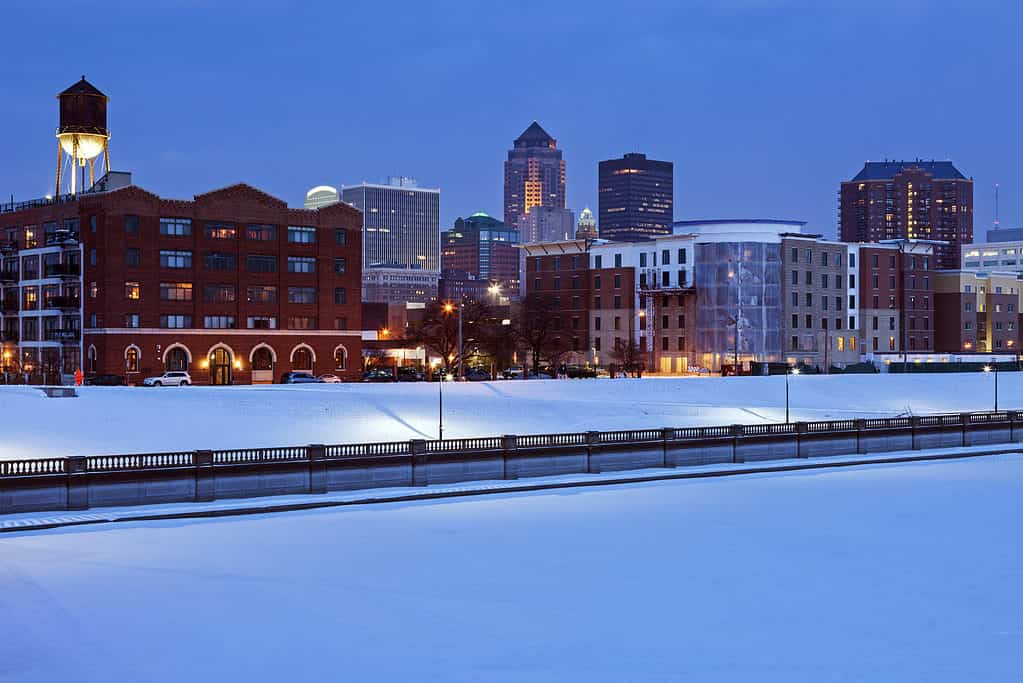 Des Moines, Iowa durante l'inverno