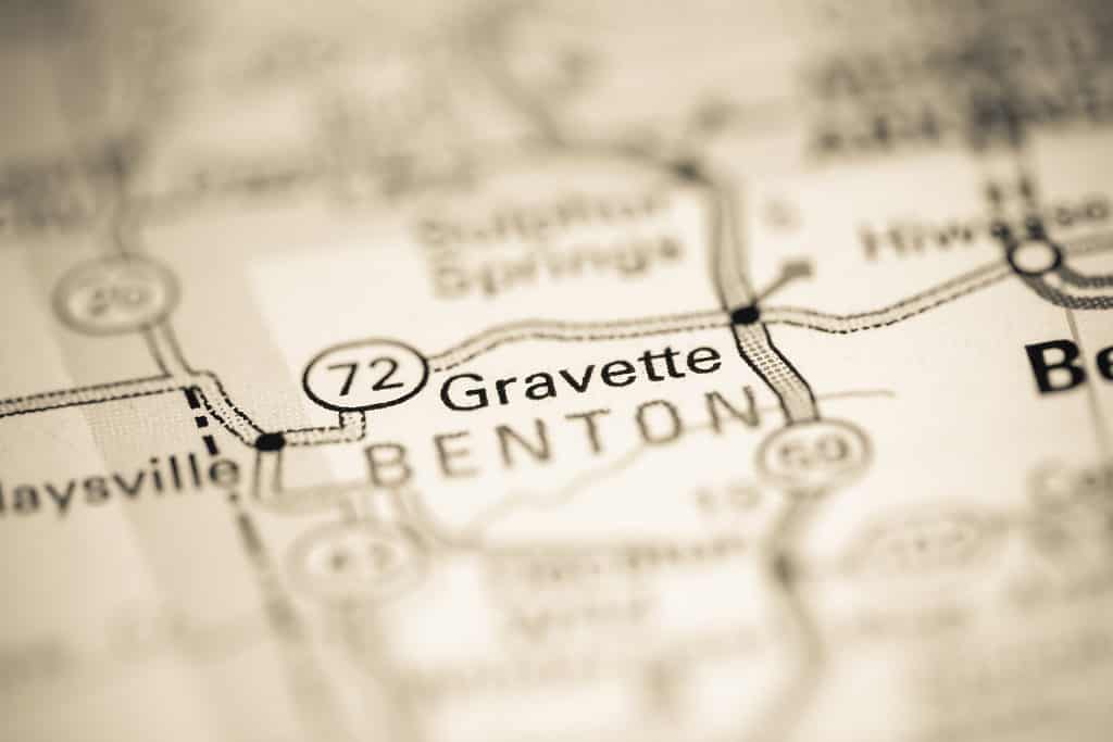 Gravette, Arkansas, sulla mappa