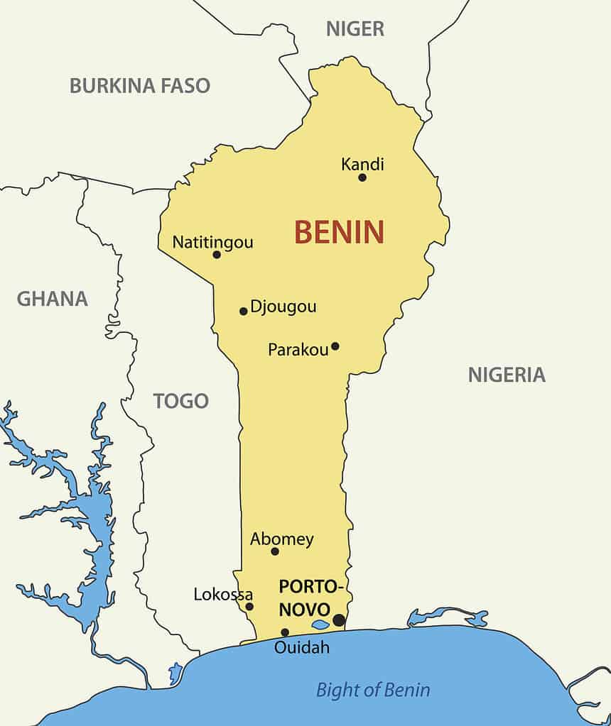 Mappa della Repubblica del Benin