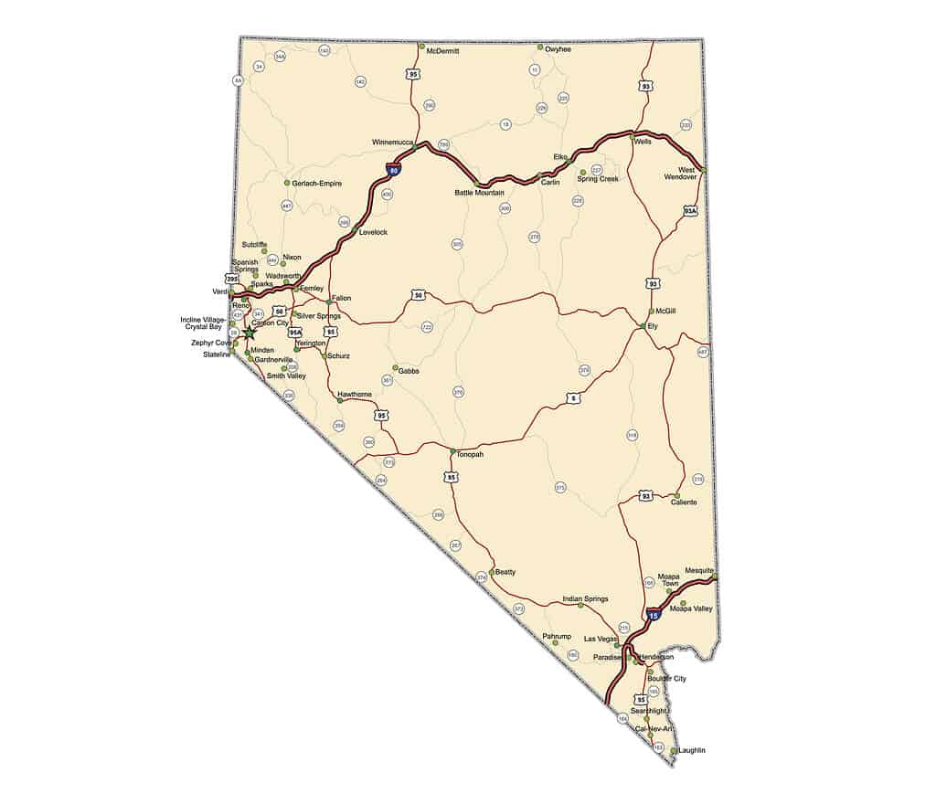 Mappa del Nevada