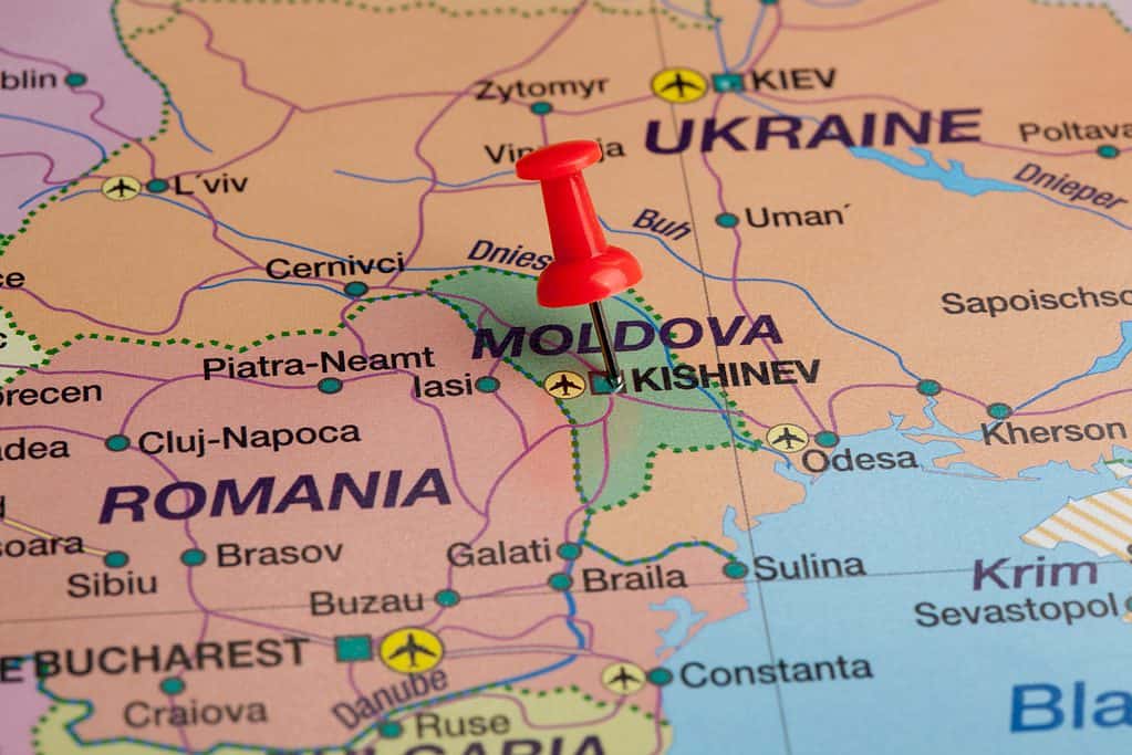 Moldavia sulla mappa tra Romania e Ucraina