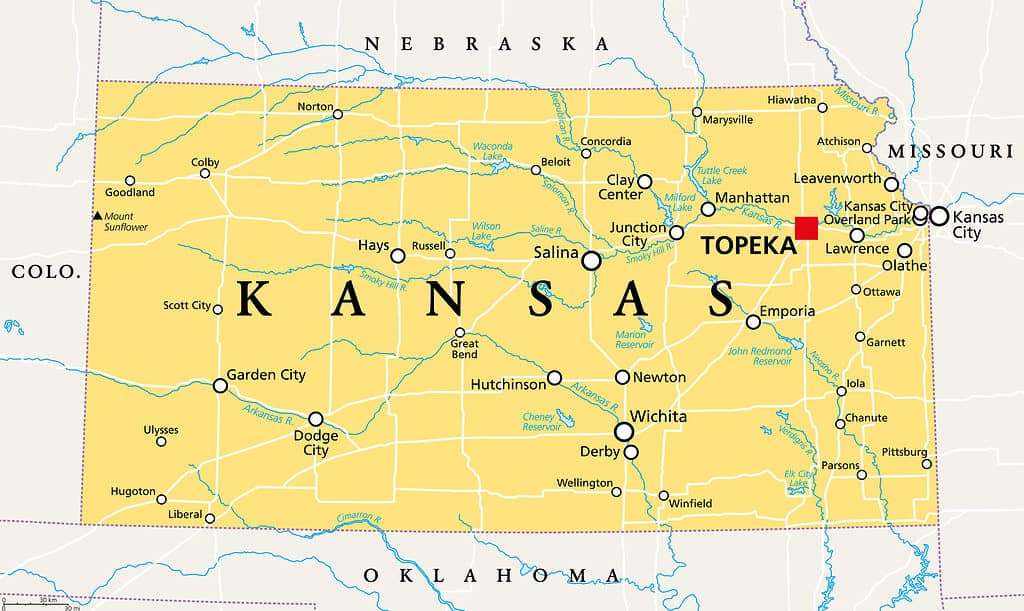 Mappa del Kansas