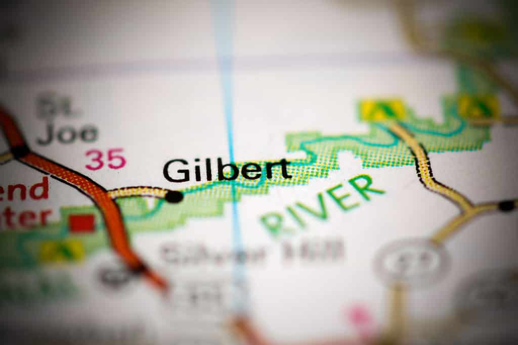 Gilbert, Arkansas, su una mappa