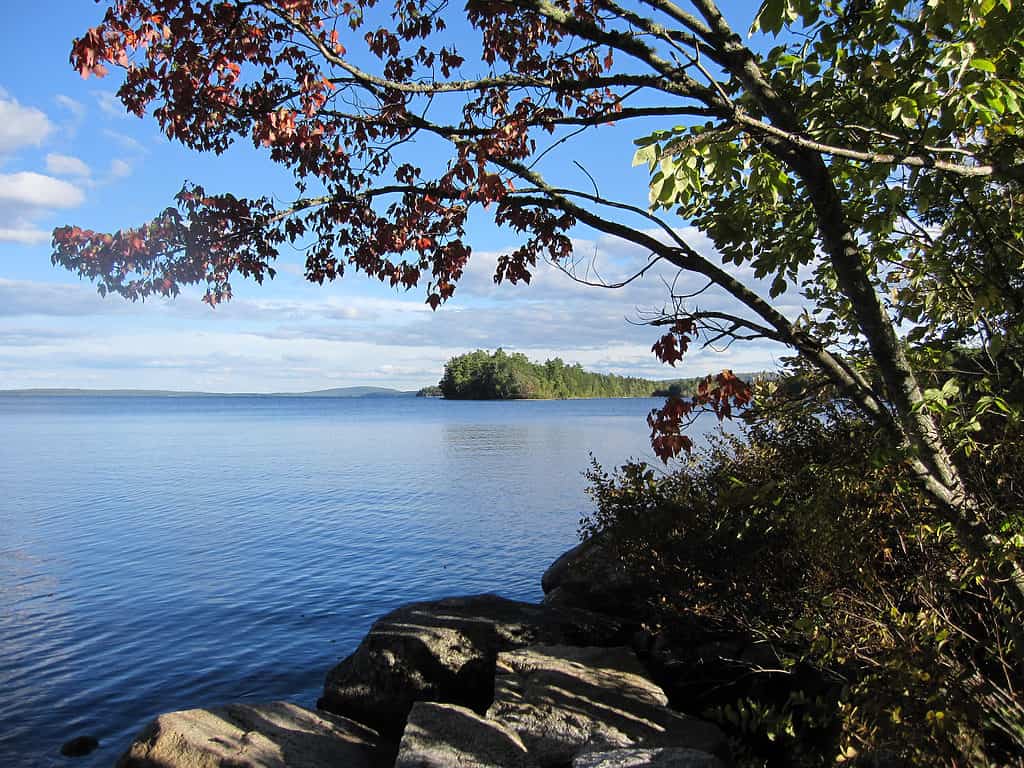 East Grand Lake nel Maine, Stati Uniti, e New Brunswick, Canada