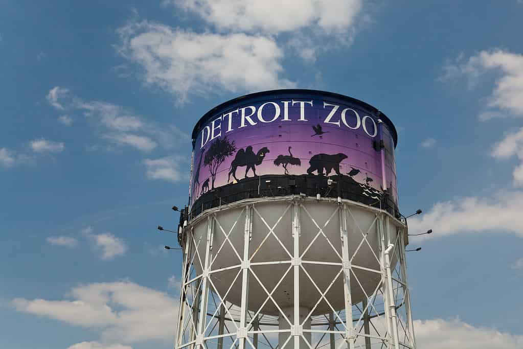 Segno della torre dell'acqua dello zoo di Detroit