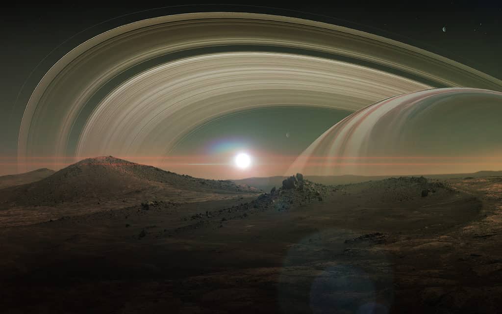 Vista di Saturno da Titano