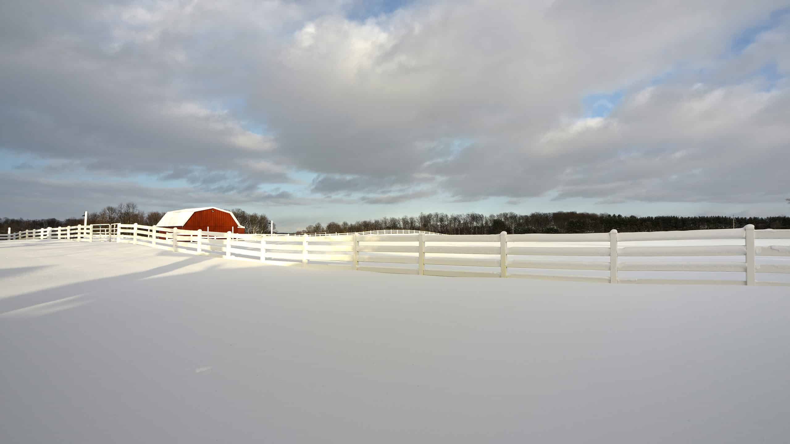 Campo coperto di neve a Gaylord, Michigan: la temperatura più fredda mai registrata nel Michigan