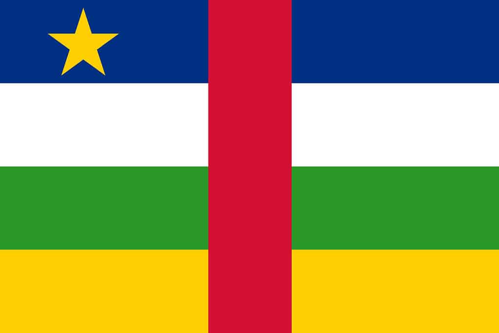 Bandiera della Repubblica Centrafricana nei colori ufficiali