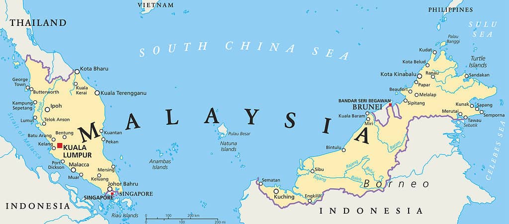 Mappa della Malesia