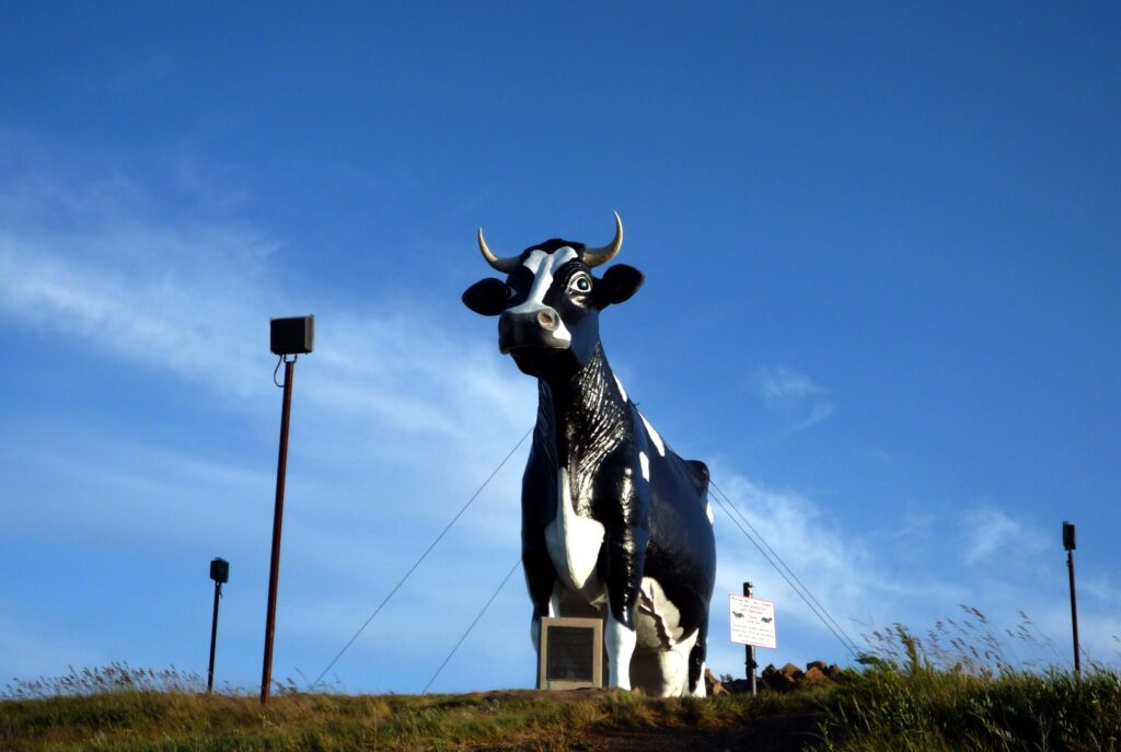 Salem Sue nel North Dakota è la statua di mucca più grande del mondo