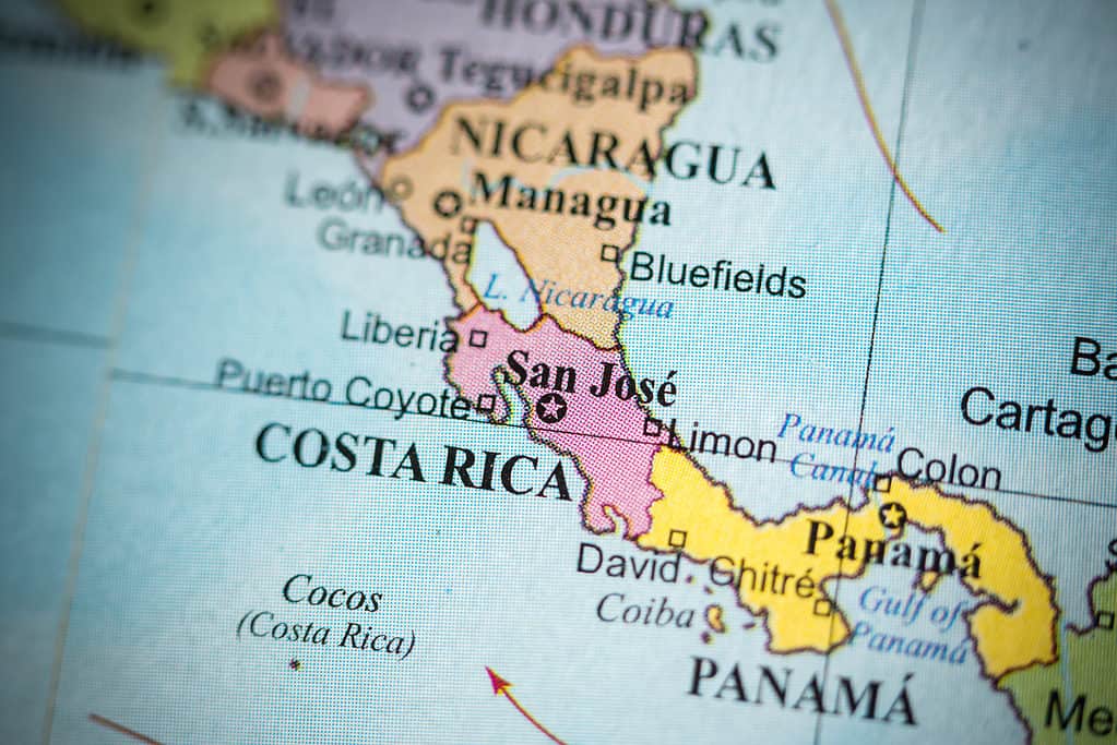 Mappa della Costa Rica