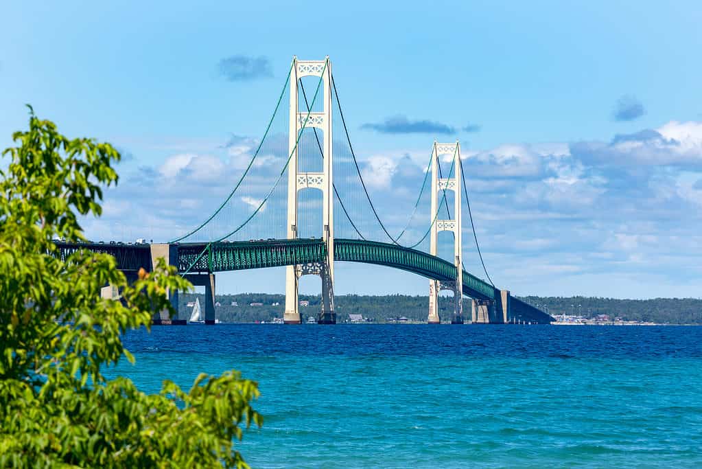 Ponte Mackinac da terra