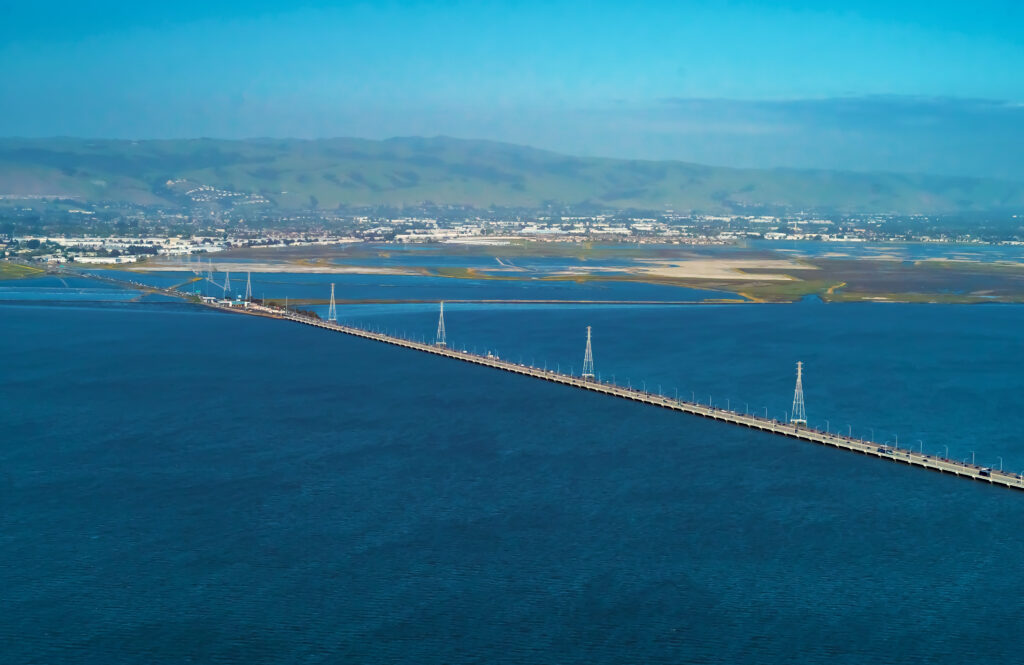 Vista aerea del ponte San Mateo-Hayward