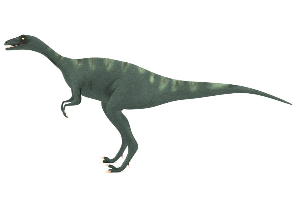 Rendering 3d realistico di Eoraptor