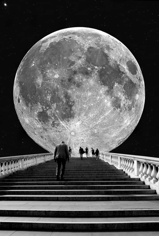 camminare verso la luna