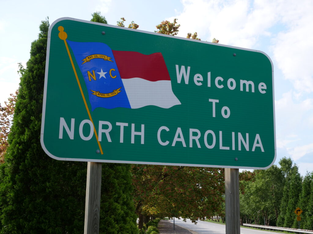 Benvenuti al cartello della Carolina del Nord