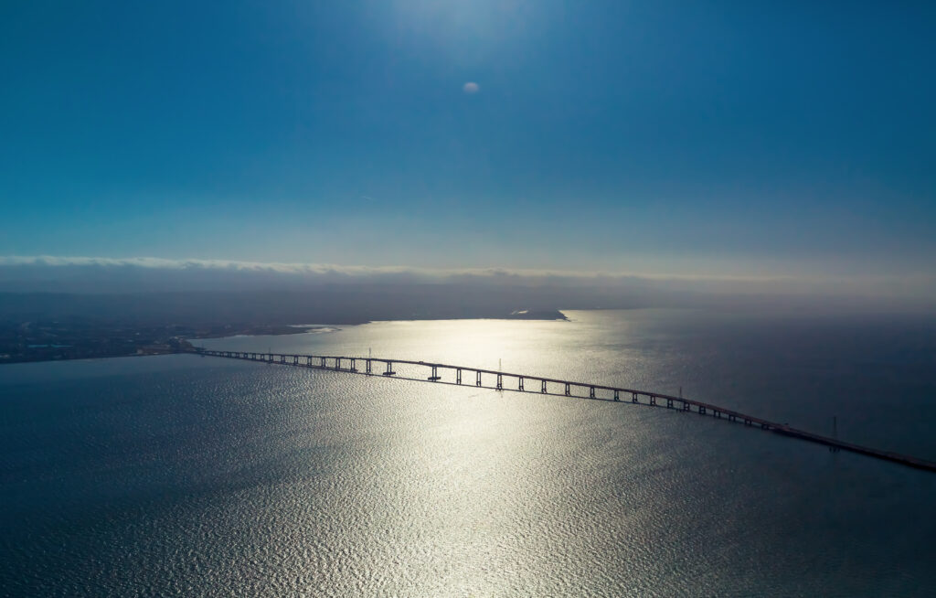 Veduta aerea del ponte San Mateo-Hayward