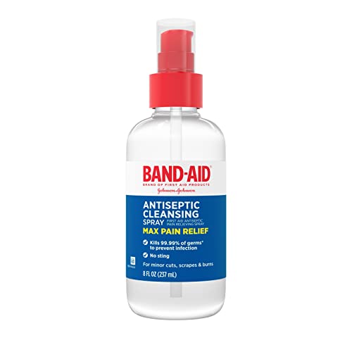 Spray detergente antisettico antidolorifico a marchio Band-Aid, pramoxine HCl, 8 fl.  Oncia