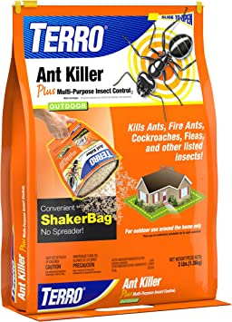 TERRO T901-6 Ant Killer Plus Controllo degli insetti multiuso per esterni - Uccide formiche, pulci, scarafaggi e altri insetti striscianti - 3lb