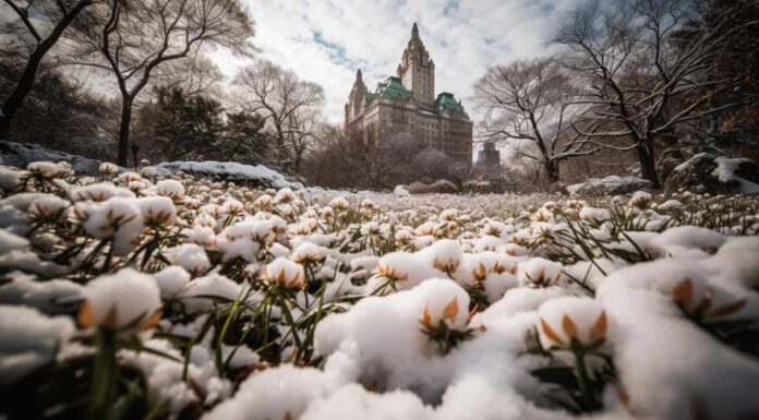 La più grande tempesta di neve che abbia mai colpito lo Stato di New York nel mese di aprile
