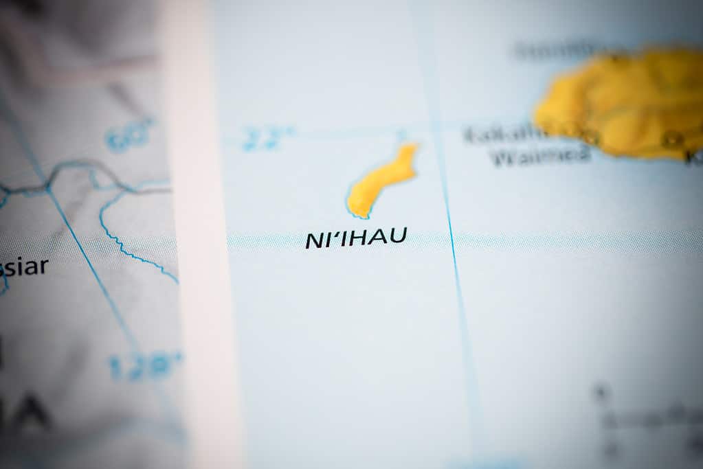 Mappa di Ni'ihau., Hawaii., Stati Uniti