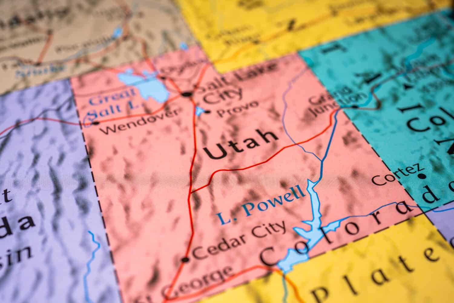 Utah sulla mappa degli Stati Uniti