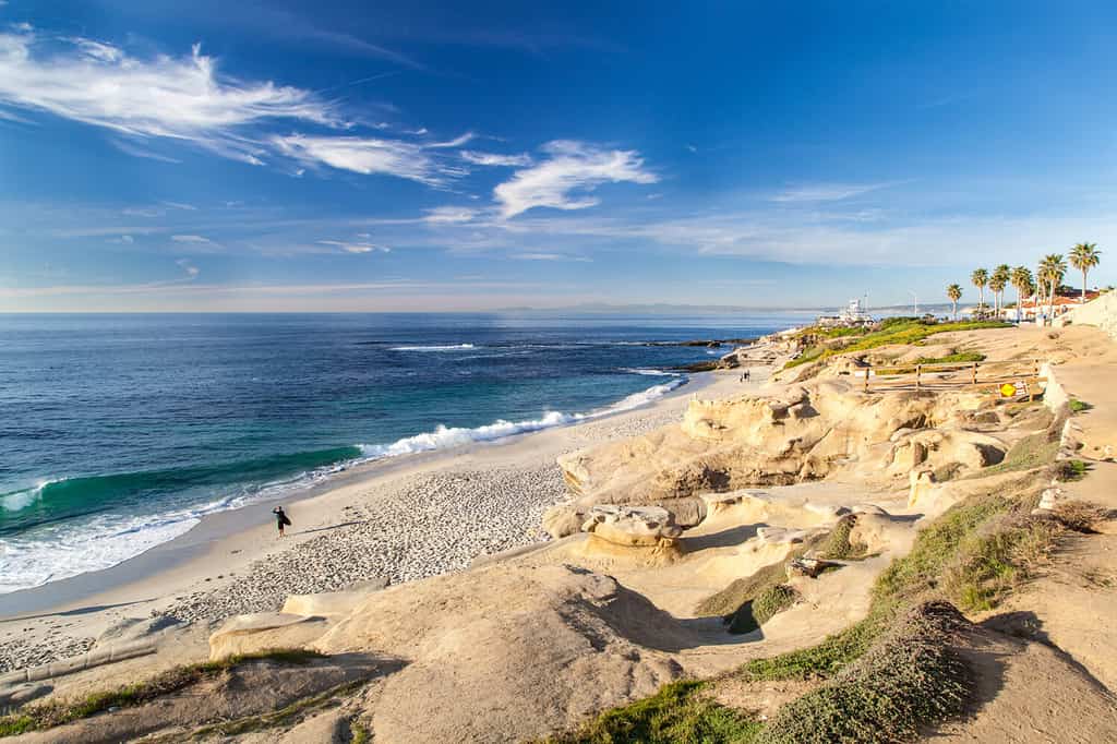 Spiaggia della baia di La Jolla, San Diego, California.