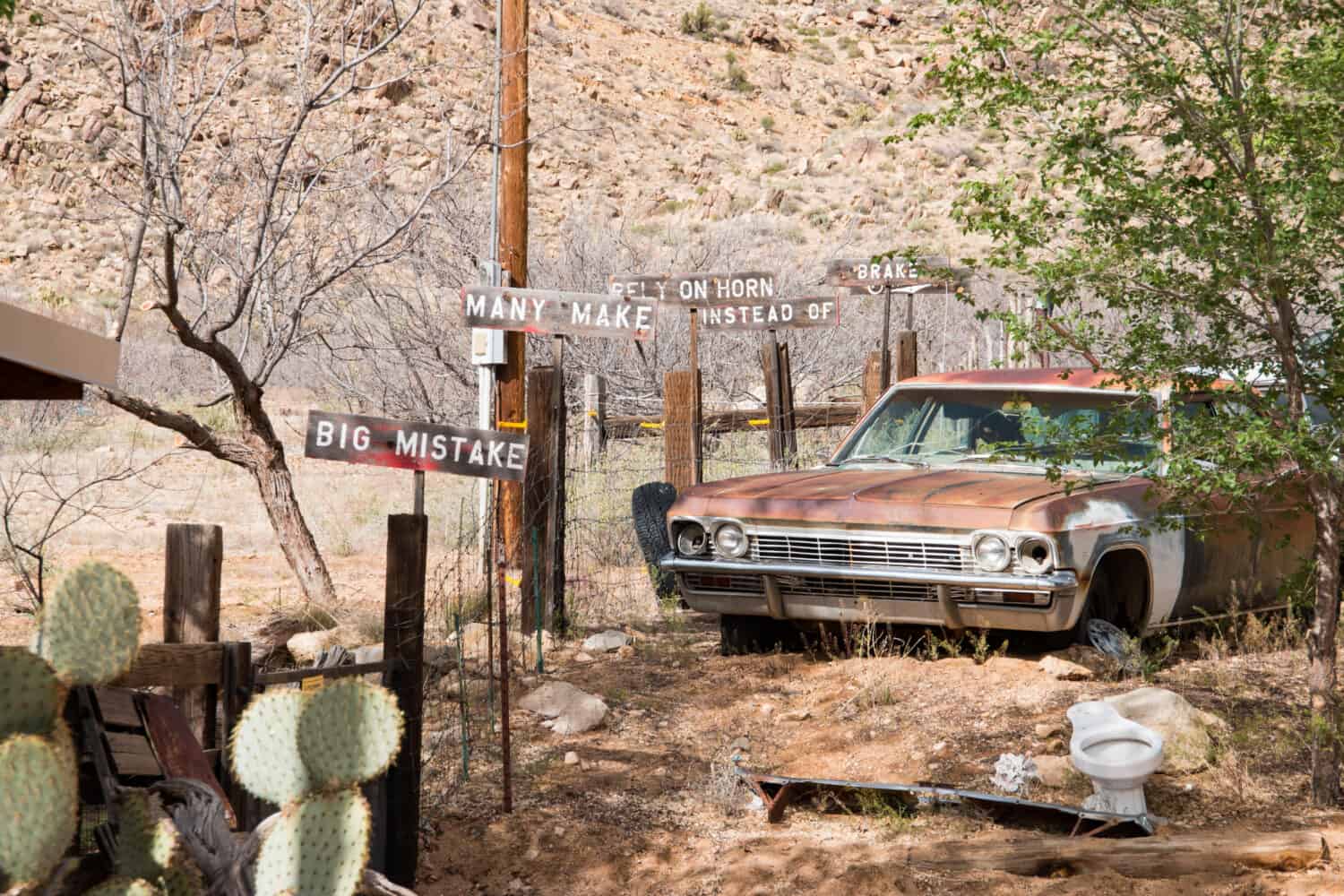 Hackberry in Arizona è una tappa popolare sulla Route 66, Stati Uniti